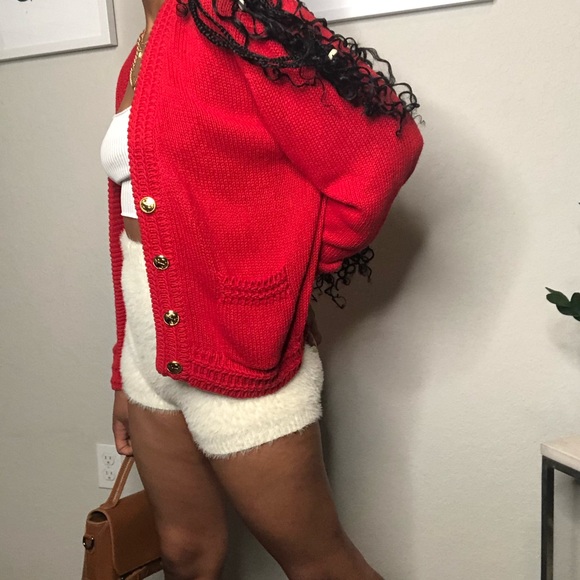 Woman’s Red Cardigan Size Medium - Picture 1 of 8